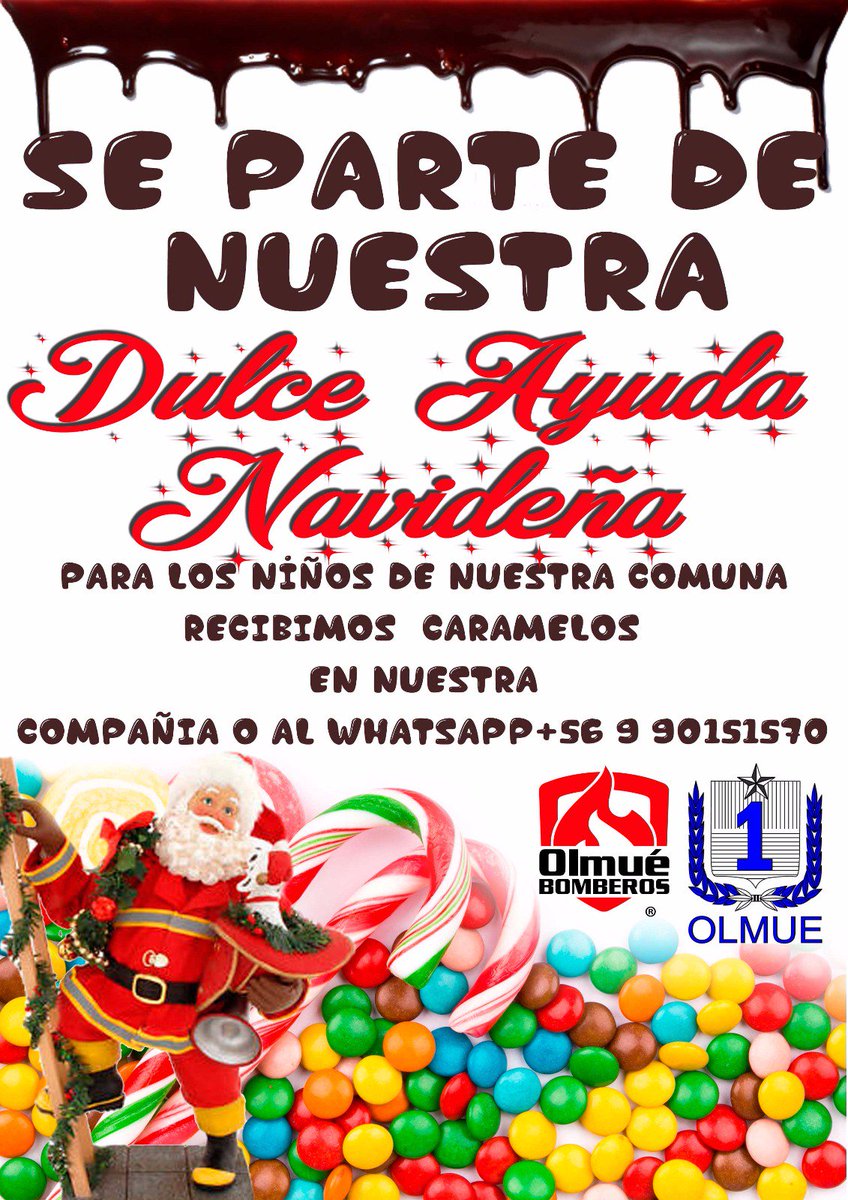 bomberosolmue's tweet photo. Última semana para nuestra colecta #DulceAyudaNavideña  😊🍭🍬
Vamos que se puede aún nos queda tiempo!
Compartir y RT! https://t.co/hrNsr47hTz