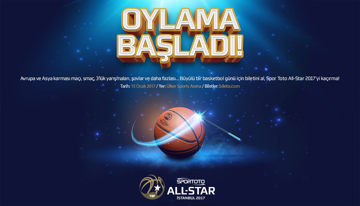 ⭐️ Spor Toto All-Star 2017 oylaması başladı ⭐️ #bslallstar2017
bslallstar.com'a gir ve oyuncularımızı önemli organizasyona taşı 👍🏻🏀