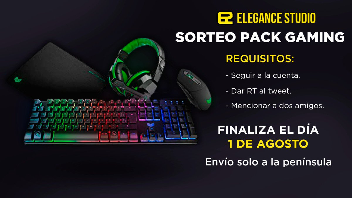 💥💥 SORTEO 💥💥

Pack gaming 

Requisitos 
Seguir @EleganceAgency 
Dar RT al twit
Mencionar dos amigos/as 

Mucha suerte gente !! Si tiene buena acogida haremos más y mejores !!