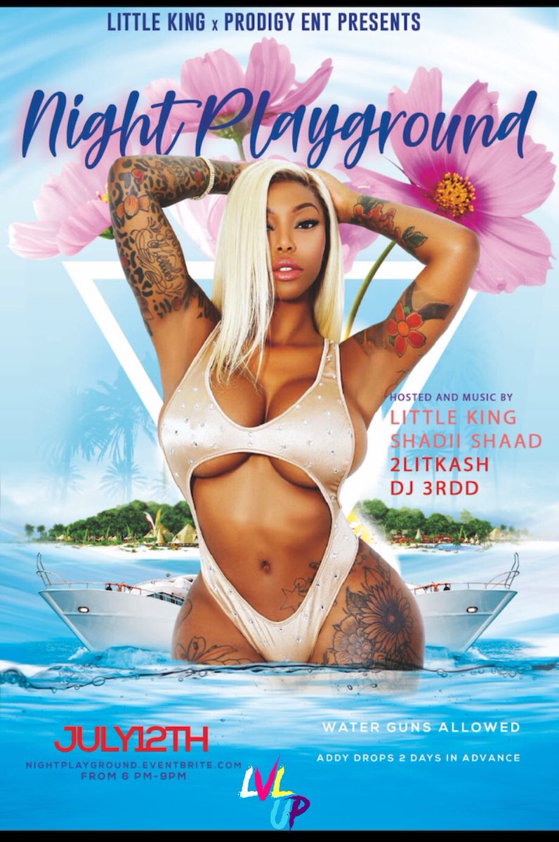 sade__kierra's tweet image. LvlUp Ent Presents : 💦💋Night Playground 💋💦

🚨JULY 12th 🚨

Music By : @DJ3rdd_ 

You don’t wanna miss it !! 🥳

NightPlayground.eventbrite.com

#LvlUpEnt x #LittleKingEnt x #ProdigyEnt
