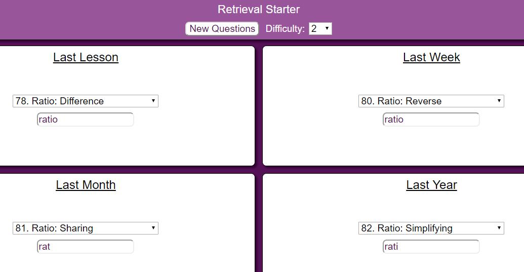 StudyMaths's tweet image. NEW: By popular request, &apos;last lesson, week, month, year&apos; retrieval starter.

mathsbot.com/starters/retri…