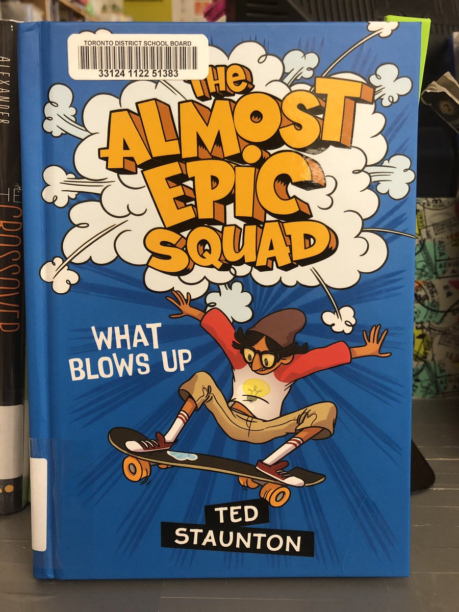MsKondo_TL's tweet photo. Almost all the #AlmostEpicSquad books are out! We’re highlighting the first 2, Mucus Mayhem by @kevinarts and What Blows Up by #TedSaunton as the #BrockBookoftheWeek- one is kinda gross, both are epic, super fun, & action-packed. (Going to get @LesLivingston ‘s book soon!) 📚👃🏼🛹 https://t.co/5B717hLmNT