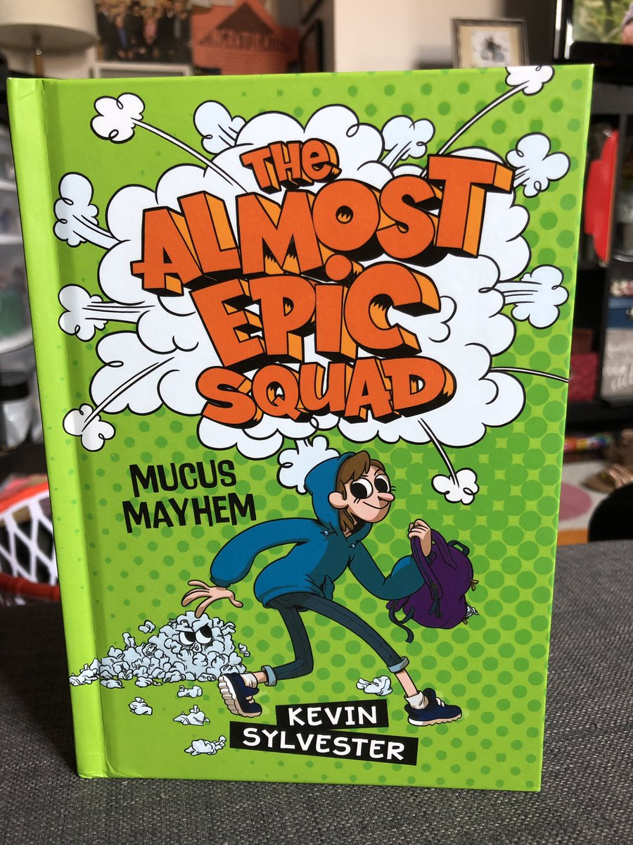 MsKondo_TL's tweet photo. Almost all the #AlmostEpicSquad books are out! We’re highlighting the first 2, Mucus Mayhem by @kevinarts and What Blows Up by #TedSaunton as the #BrockBookoftheWeek- one is kinda gross, both are epic, super fun, & action-packed. (Going to get @LesLivingston ‘s book soon!) 📚👃🏼🛹 https://t.co/5B717hLmNT