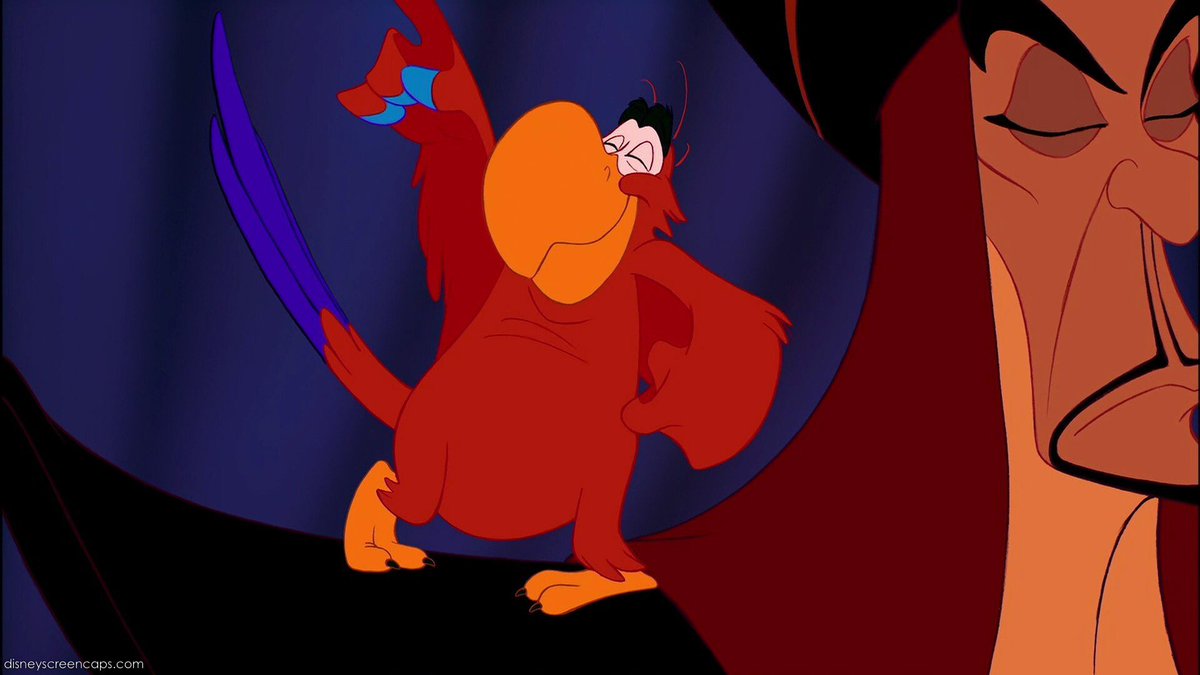 Ok it’s past 2 and I need to sleep so this’ll be the last one. Iago is actually really good and I’m glad they decided to make him good to keep him in the animated series. Bonus: Gilbert Gottfried is a gift from the heavens.