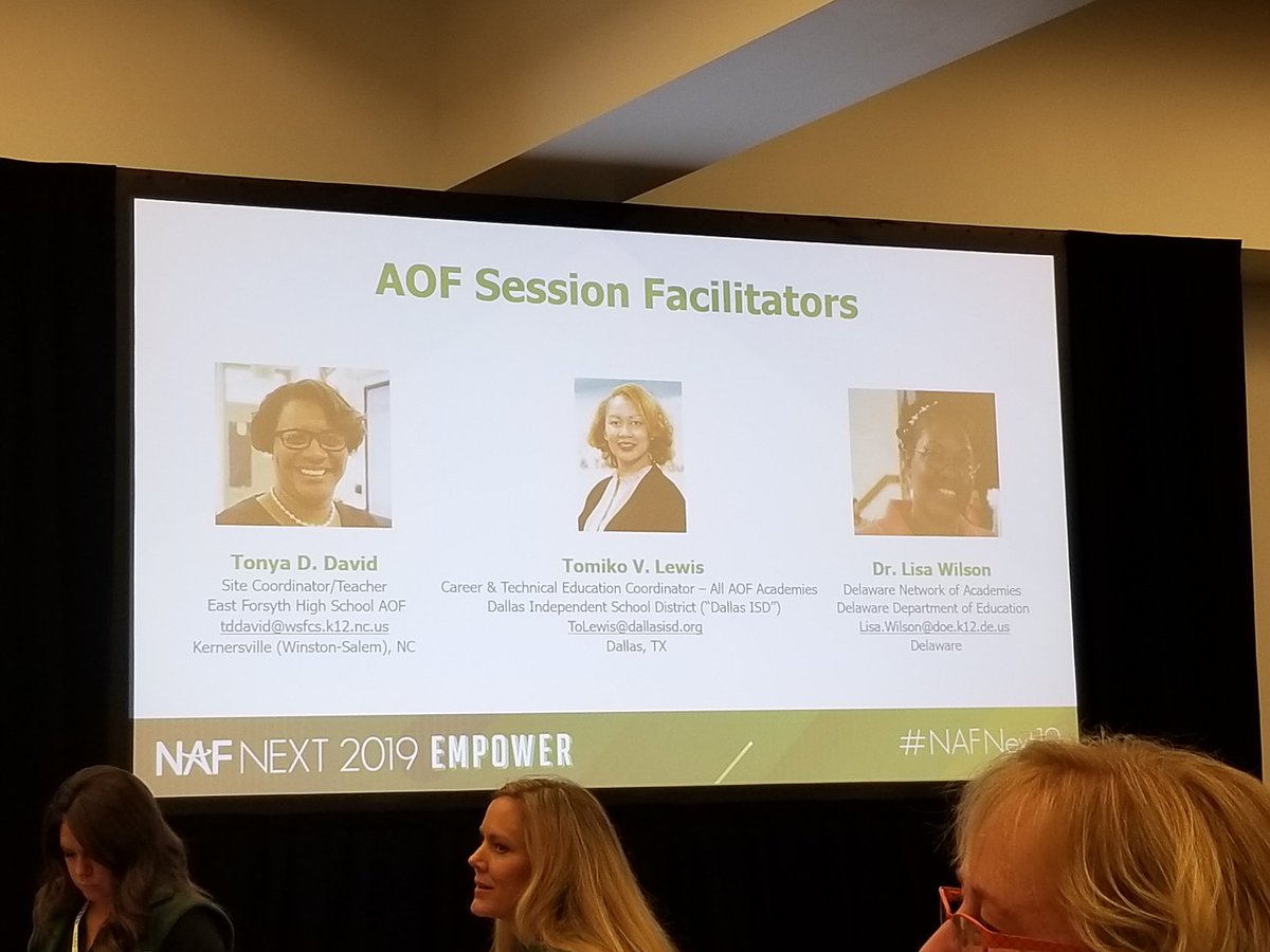 bynum2009's tweet photo. Feeling empowered at #NAFNEXT19  With AOF networking leaders leveraging the power of collaboration to prepare students to #befutureready at #nafcareeracads https://t.co/YFhHXgSNnG