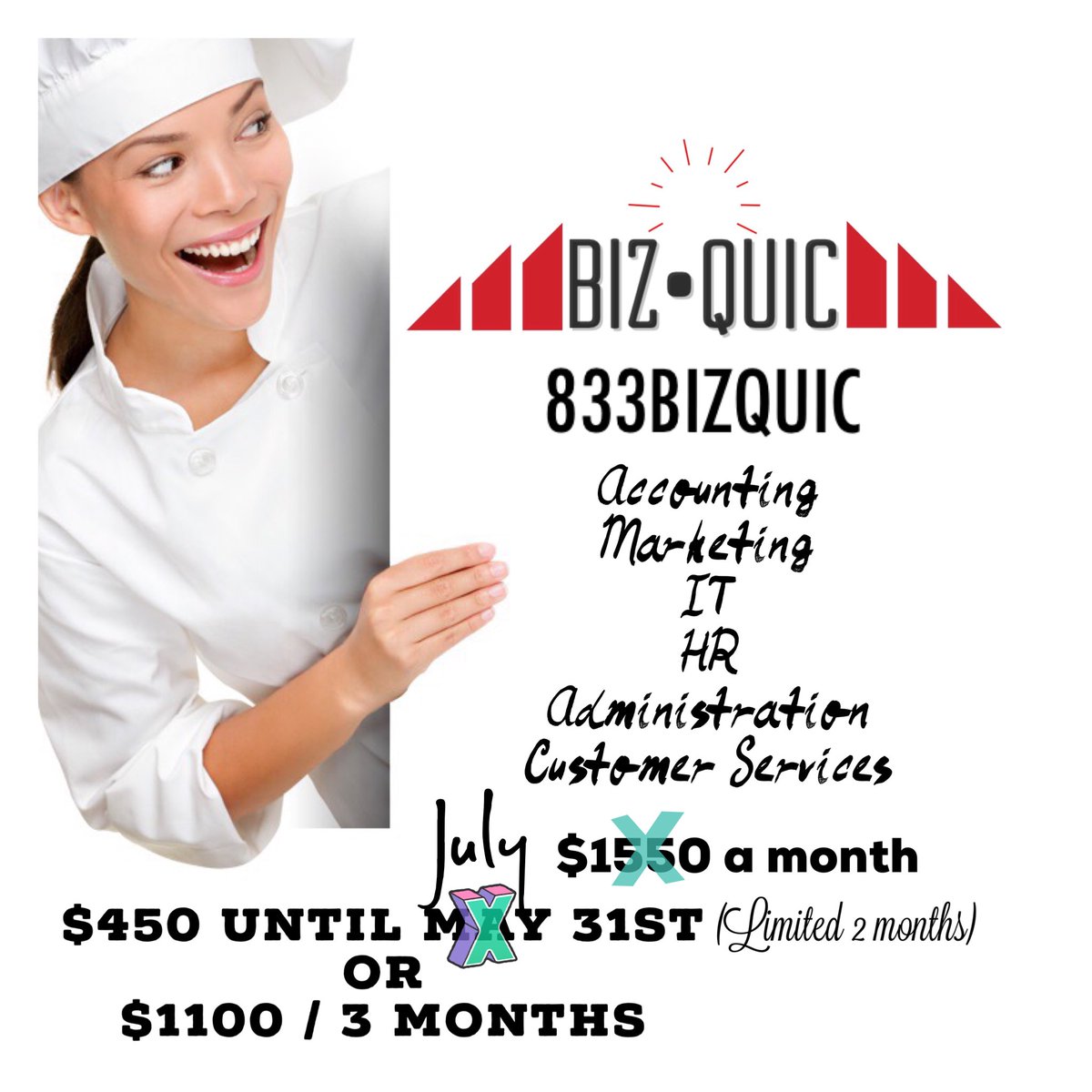bizquic1's tweet photo. #July2019 We have up to 70% our #VirtualAdministration Services - a saving up to $3550! Our #BackOffice Not Only #IncreasesYourRevenue while #DecreasingExpenses - We Give You 50% of #YourTime Back
#startup #entrepreneurship #nonprofit #entrepreneurs #millionaire #billionaire https://t.co/wp29S8hV2A