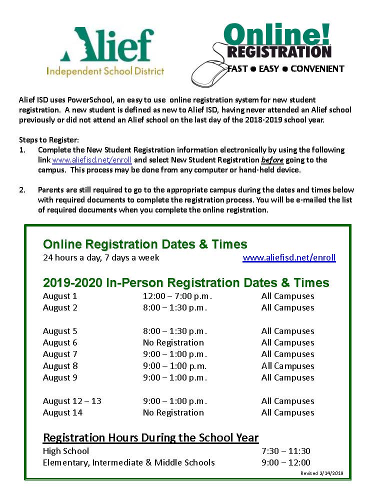 AliefHastingsHS's tweet photo. New to Alief ISD? Registration is easy! Follow the instructions in the graphic below: https://t.co/qCQ99ZY4W6