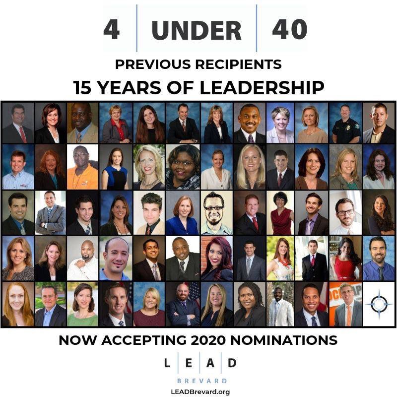 LEADBrevard's tweet photo. Now accepting nominations for LEAD Brevard's Annual 4 Under 40 Recognition!  Nominations are due by July 31st.   Visit LEAD Brevard's website to complete the two-question nomination form and nominate an up-and-coming leader today!

#4Under40 https://t.co/hwkir0jDdc