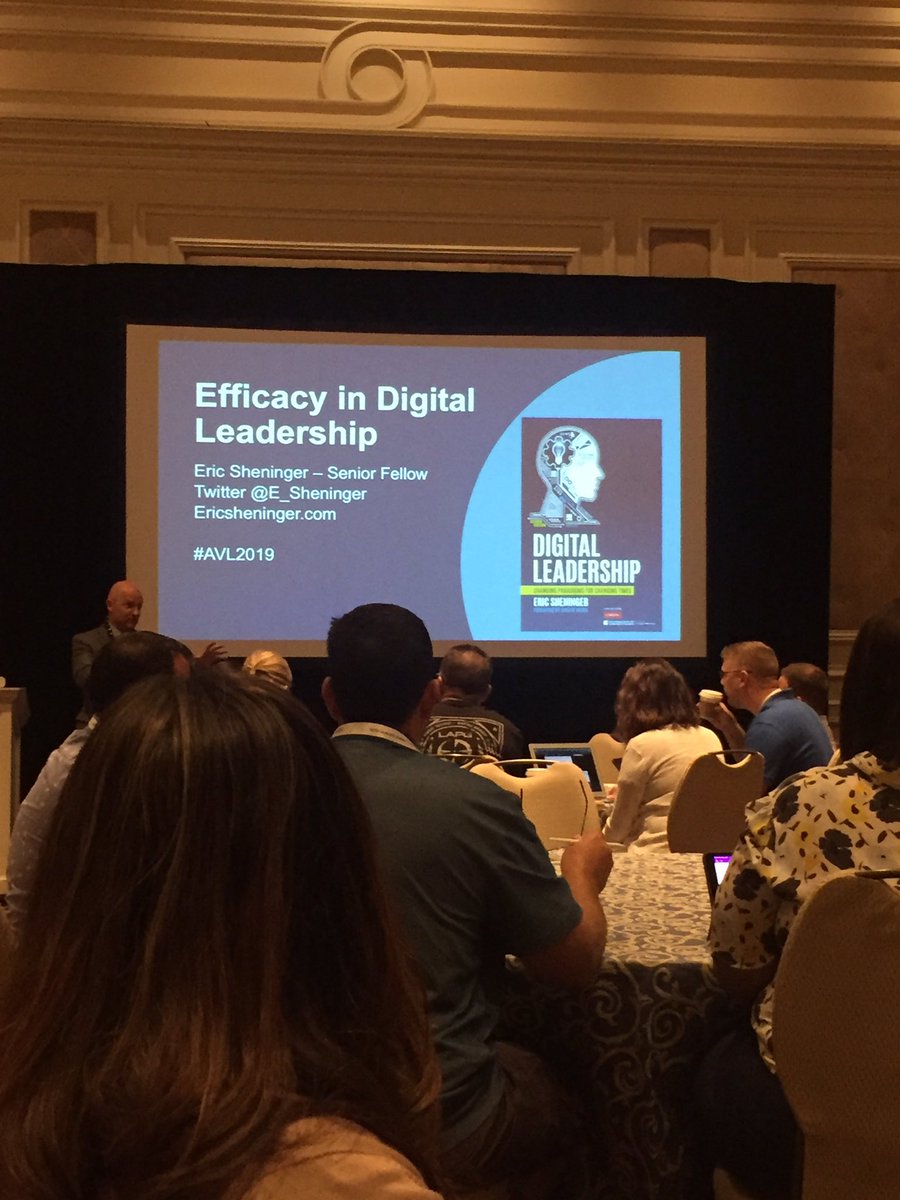 PrincipalPeltz's tweet photo. Kicking off this morning with @E_Sheninger “Efficacy in Digital Leadership”! Great way to start the #AVL2019 experience... https://t.co/TFbqnLMUaV