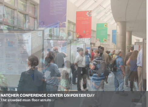 A picture of the crowded main atrium of Natcher Hall from last year's Summer Poster Day.