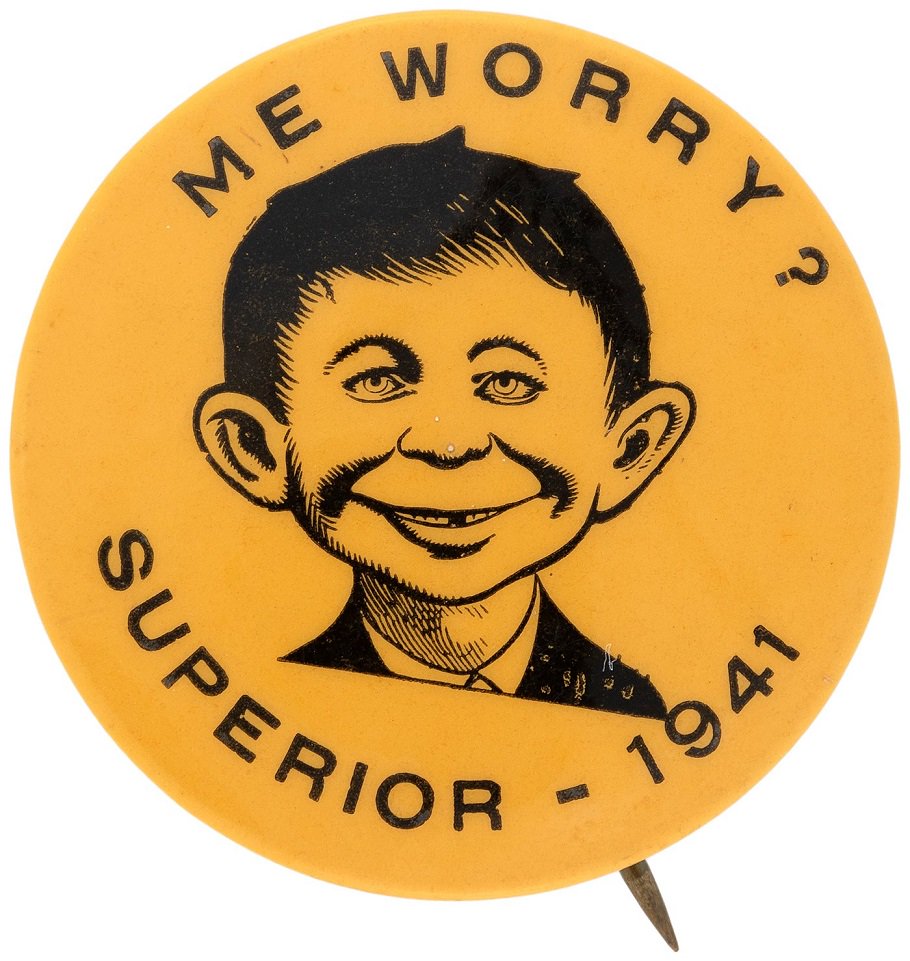 HakesAuctions's tweet photo. We were sad to hear of @MADmagazine ending. You just can't replace their sarcastic brand of #satire. #MADFans, did you see this 1941 #button up for bid at @HakesAuctions featuring #AlfredENeuman's doppelgänger? Get the details here! https://t.co/SE09GGV17y
#MADMagazine #MAD https://t.co/Va2xvBsm3o