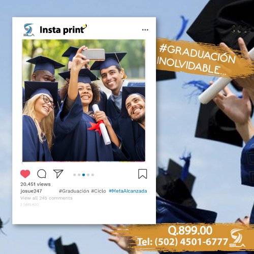 Slaservicios's tweet photo. El momento cumbre del éxito debe quedarse plasmado en un buen recuerdo.
Con #InstaPrintSLA en 3 pasos lo obtendrás.

Contáctanos ☎️ (502) 4501-6777
Escríbenos 📧instaprint@slaservicios.com
https://t.co/lmYvku5E9b 
#MetasAlcanzadas #Graduación #Fotos #Estudios  #Instagram https://t.co/B7UgvRoGVq