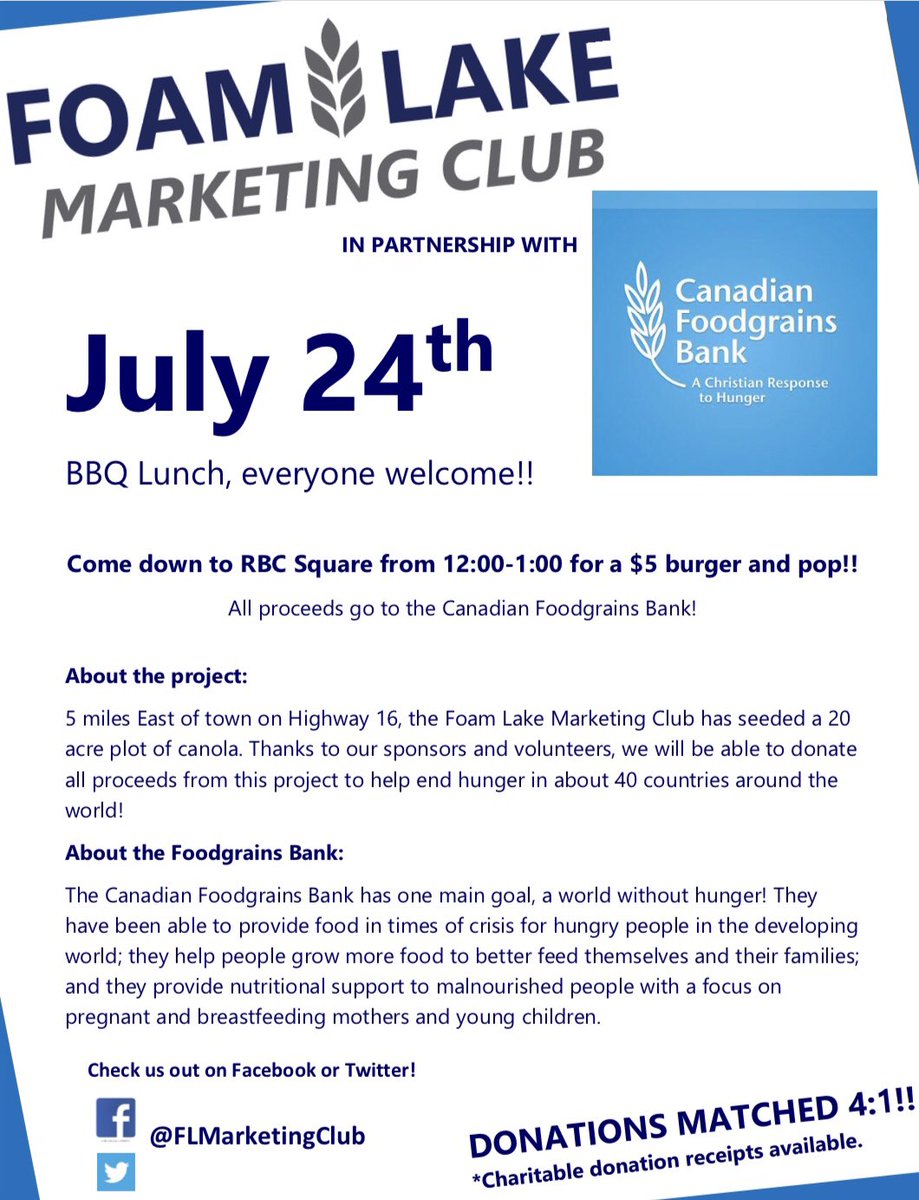 FLMarketingClub's tweet photo. JULY 24th, come on down to RBC Square from 12:00-1:00 for a burger and pop! We would love to see you there!! https://t.co/X5bpfXqh5h