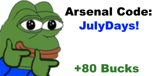 Scapter On Twitter Pst Rolvestuff Ya Ll Can Use Code Julydays Till The End Of July For A Free 80 Bucks In Arsenal Https T Co Myq8ptv6m5 Https T Co 7h5fouzwbg - roblox arsenal codes july