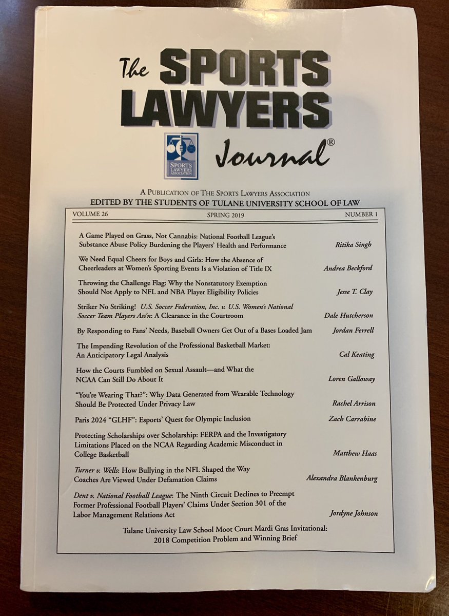 Summer time reading.

Courtesy of <a href="/sportslawyers/">Sports Lawyers Assn.</a>,  <a href="/TulaneSportsLaw/">Tulane Sports Law</a> and especially <a href="/SportsLawGuy/">Gabe Feldman</a>!