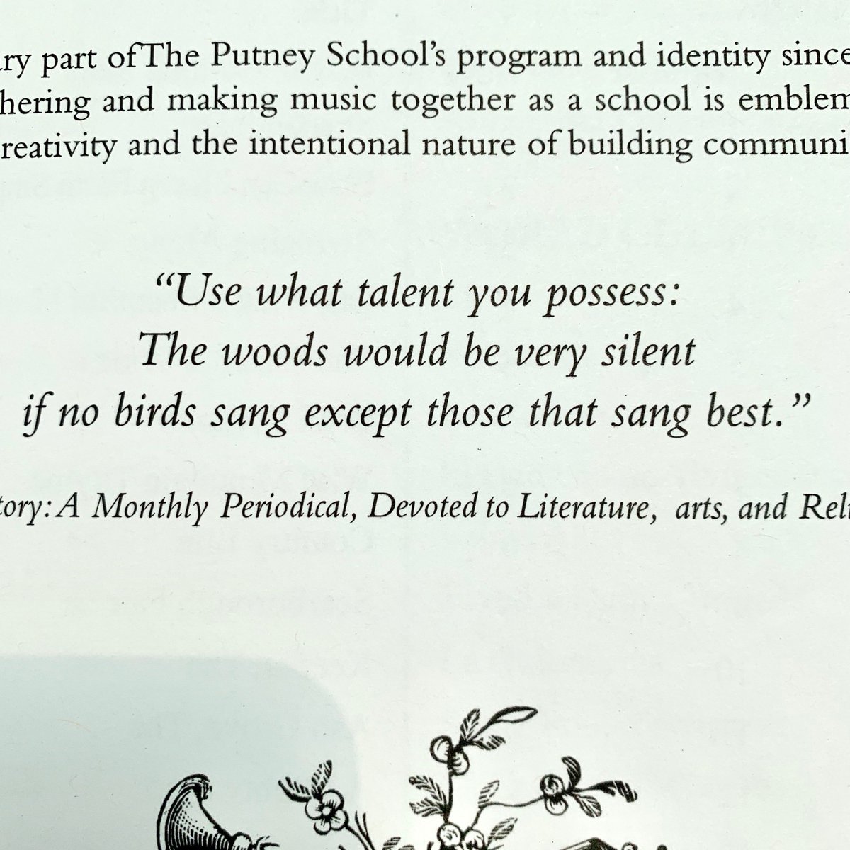 Words to live by (from Putney's songbook).