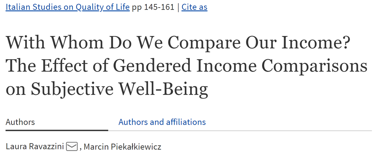 PiekalkiewiczM's tweet photo. Gendered income comparisons are a strong determinant of happiness. Do women compare to other women and men to other men? And how does it affect happiness? You can find all the answers in my new paper:
https://t.co/lXURdyI6em
#Happiness #genderequity #GenderPayGap https://t.co/yr1VZsrm7U