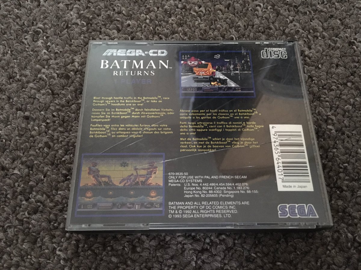 If you have a Sega Mega CD then Batman Returns is one licensed game you really need to try. It’s really two games in one with the Mega Drive platform game combined with an incredible 3D driving game. The sprite scaling here is still impressive. #MegaDriveMonday #MegaCDMonday