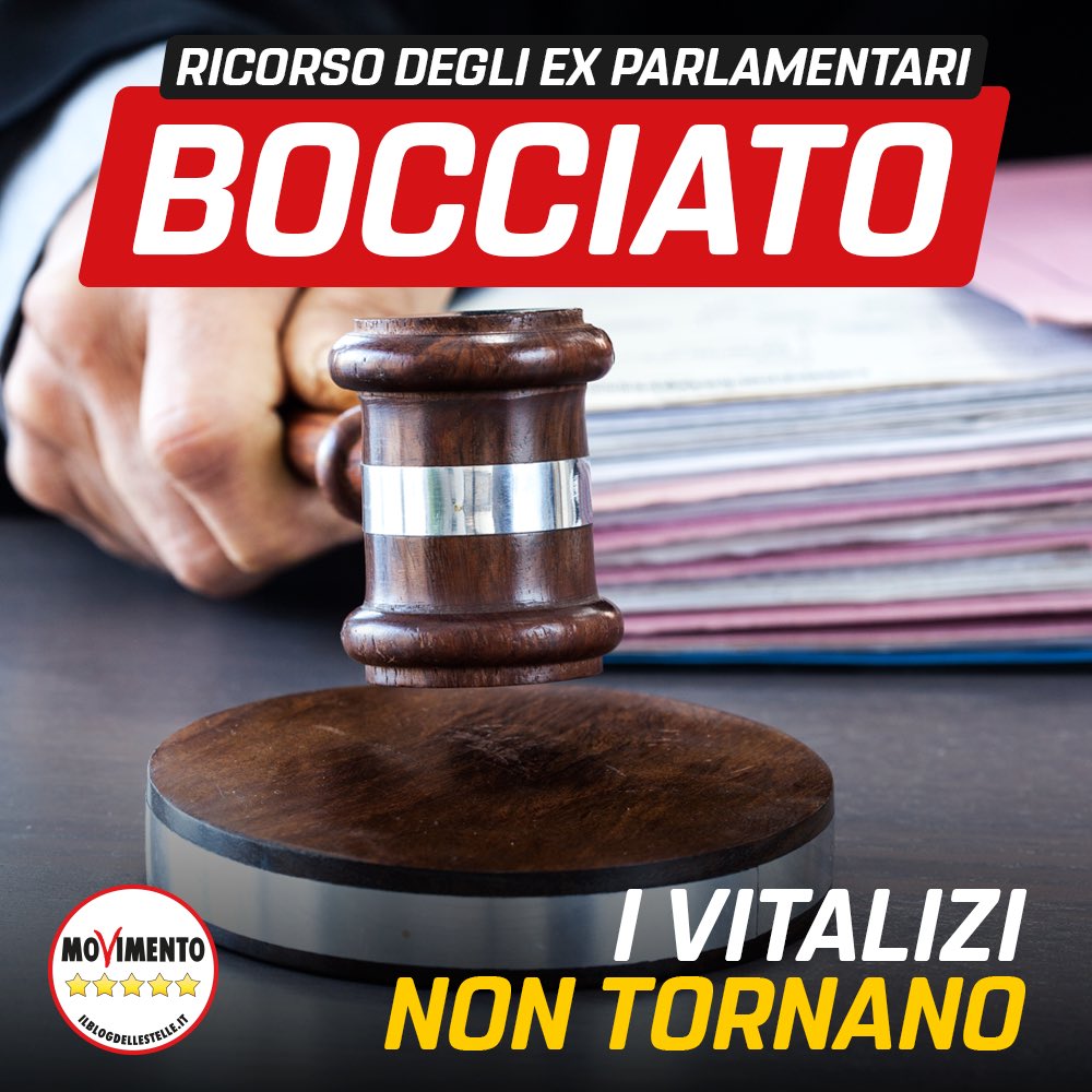 Una bellissima notizia: la Cassazione ha bocciato il ricorso di quegli ex parlamentari che tentavano di salvare i propri privilegi. I #vitalizi restano un ricordo e 280 milioni a legislatura tornano nelle tasche degli italiani.