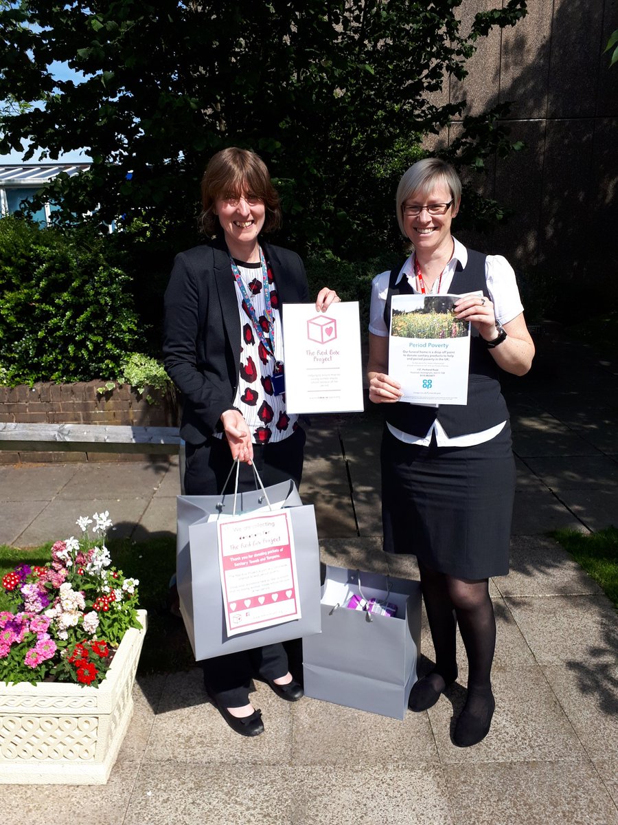 Helen, funeral arranger in our Hucknall branch @CoopFuneralcare donating for @PeriodPovertyUK. Thank you to all who has donating for this worthy cause. These have been donated to kate assistant head from Hucknall Acadamy #doingwhatmattersmost #showyoucare  @deananderson634