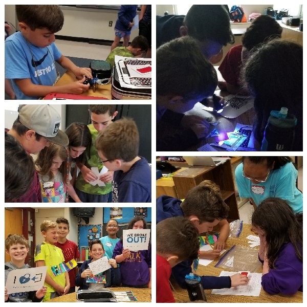 Great first day of Escape Room camp! <a href="/breakoutEDU/">Breakout EDU</a>