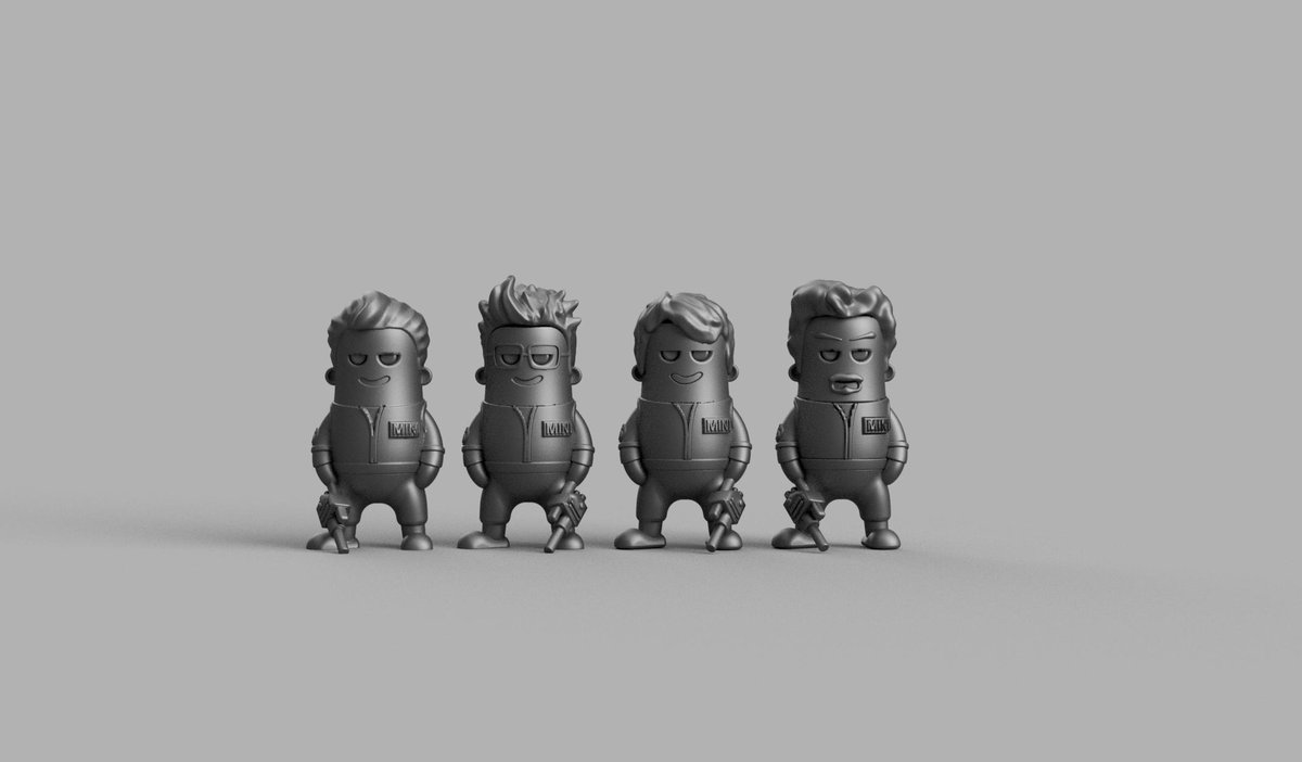 wekster2507's tweet photo. I have made one generic mini Ghostbuster for my #patreon and then one of my patrons said: but, I need 4, I can't have only one... today I have quickly reused some of the parts from my other dudes and voila… 4 mini #Ghostbusters dudes are here. #3dmodels #3DPrinting #chibi https://t.co/R0PwMc9u8B