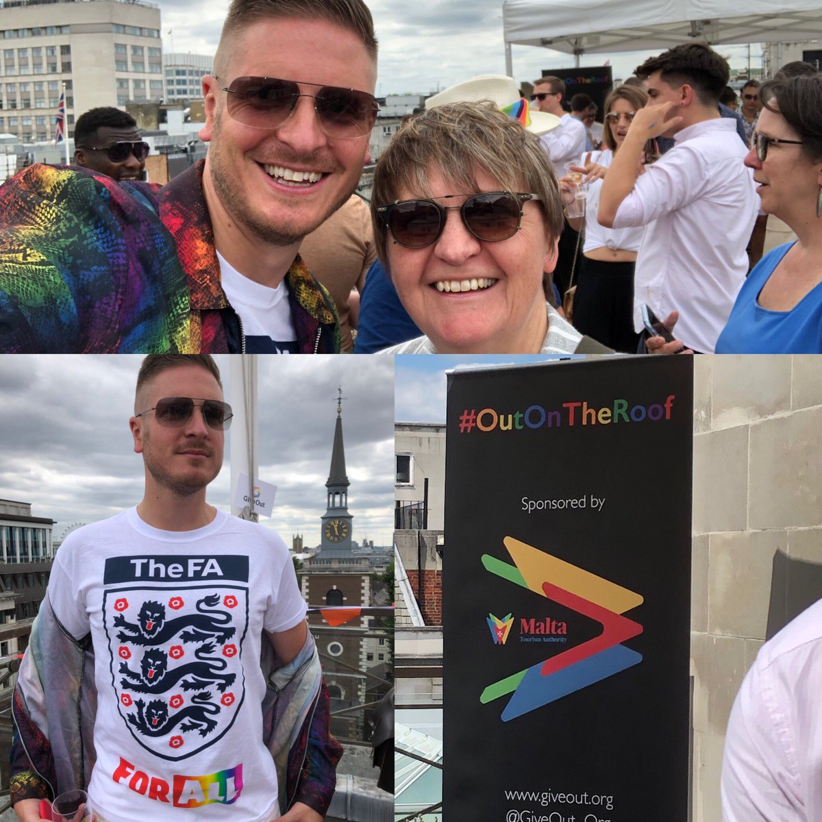 DivaHolidays's tweet photo. @ryantatkin @PrideInLondon @FA @SkyNews @FvHtweets @talkSPORT @SkySports @stonewalluk @EFL Lovely to meet you Ryan at the @GiveOut_Org @VisitMaltaUK #OutOnTheRoof brunch #LondonPride - see you at a game sometime ⚽️⚽️⚽️ Caron x https://t.co/ey17MedfLm