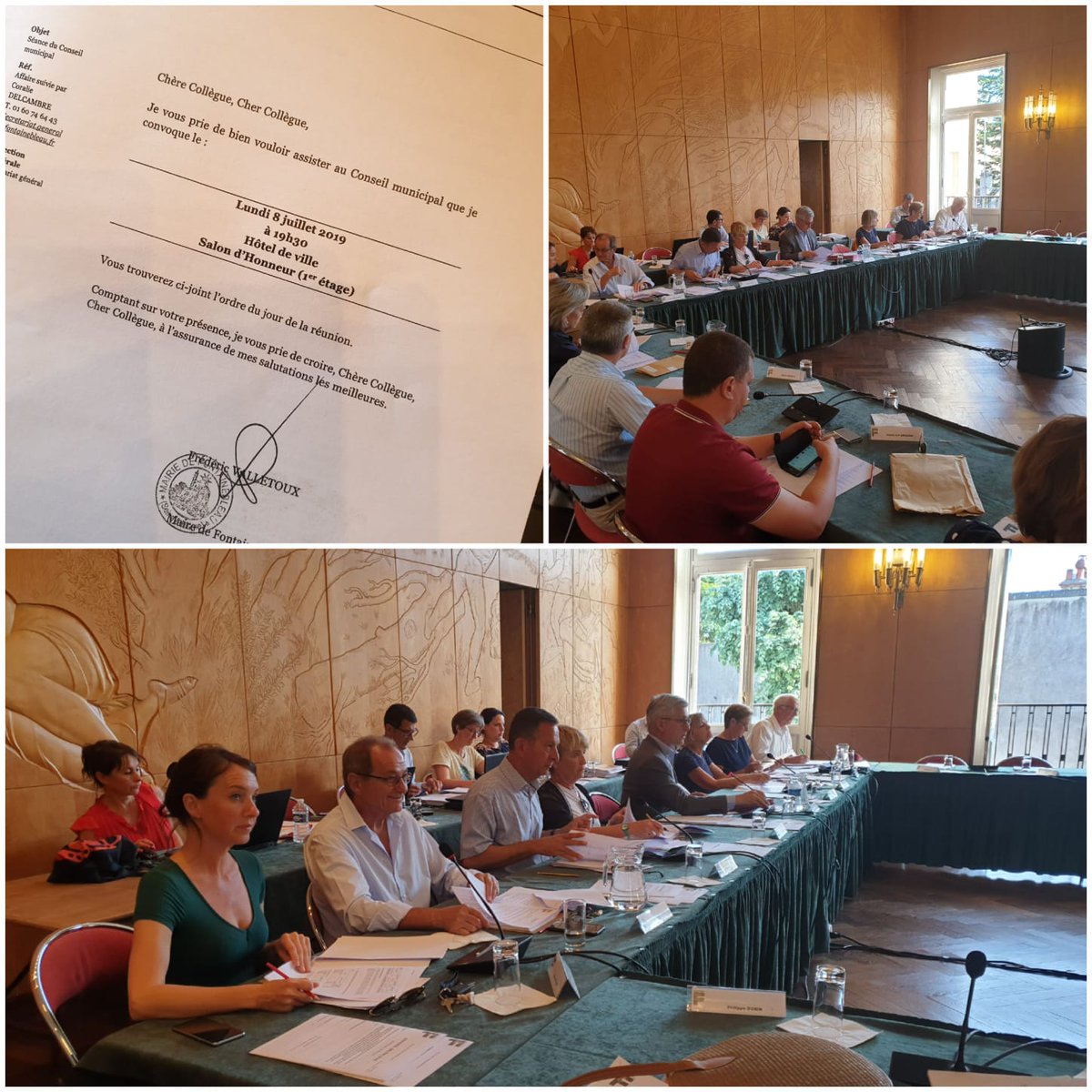 Dernier conseil municipal à #Fontainebleau avant les vacances d'été ! Plusieurs décisions à approuver comme la Charte éthique du #Mécénat, l'inscription de la forêt au #PatrimoineMondial, le fonctionnement du nouvel espace  culturelde la #ChariteRoyale, etc  #FontainebleauAvance