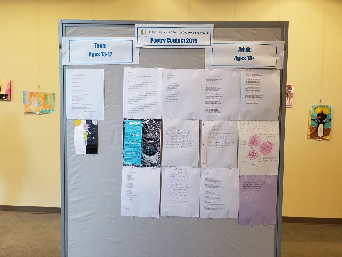 PLJCS1's tweet photo. Our Poetry Contest entries are on display in the library from today until the Poetry Reading on Saturday, August 3 at 2:00pm! https://t.co/cjc6O7HsAj