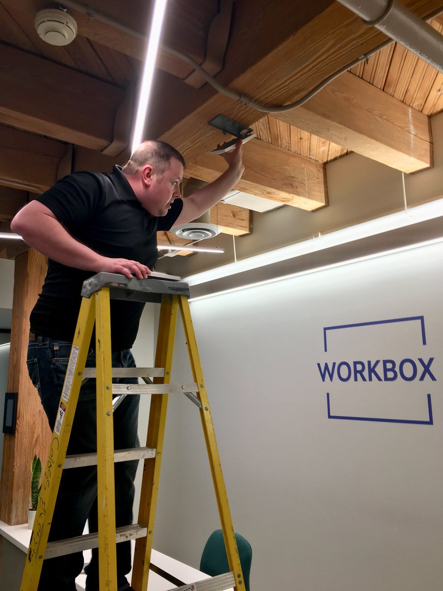 TechNoirCIO's tweet image. Installing new @meraki Wireless Access Points at @WorkboxCompany   #coworkinglife #itservices #msp #wirelesscommunications #coworkingcommunity