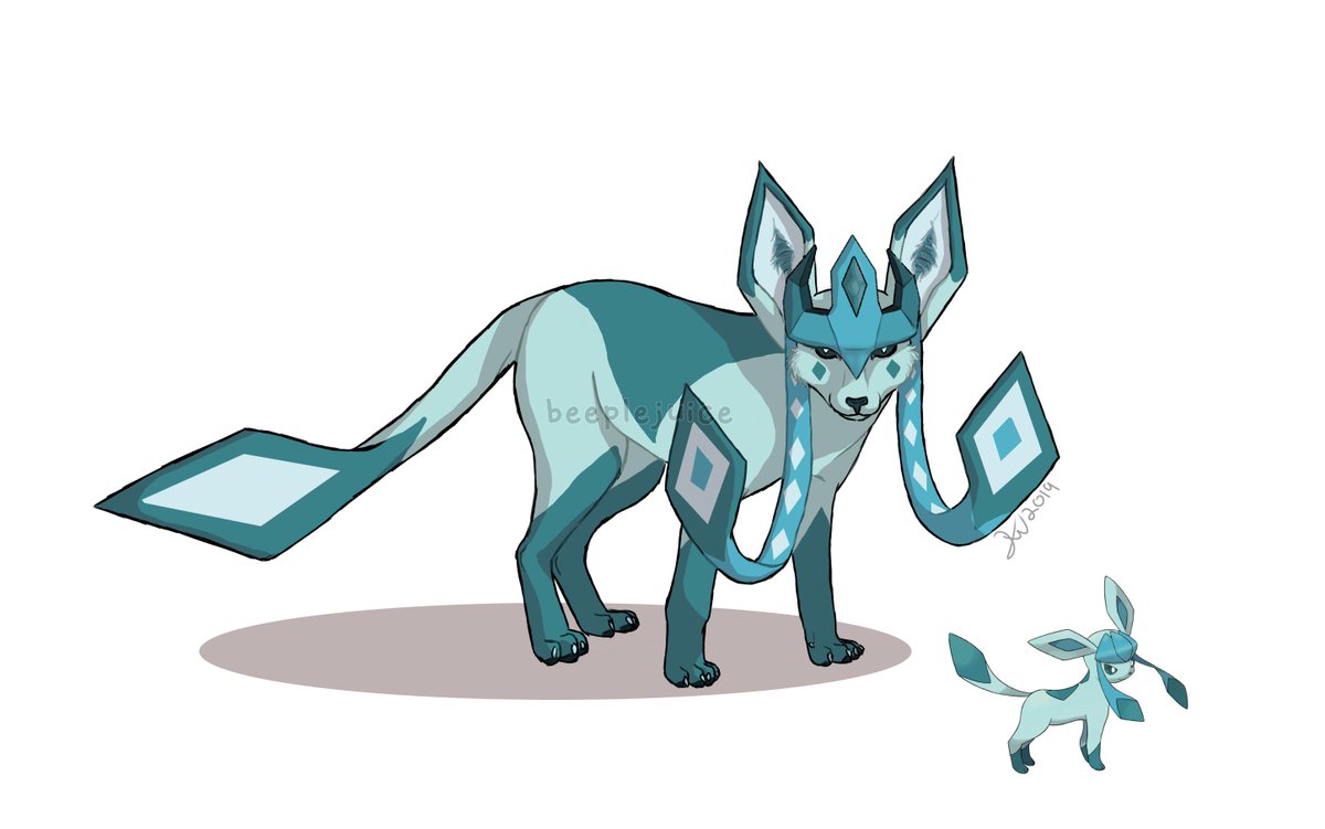 Took a break for a few days, but here's Mega #Glaceon! . #myart #Pokemon  #fakemon #megaglaceon #megaevolution #eeveelution #eevee #digitalart #art  #indieartist #medibang #Medibangpaintpro, image size:1200x751