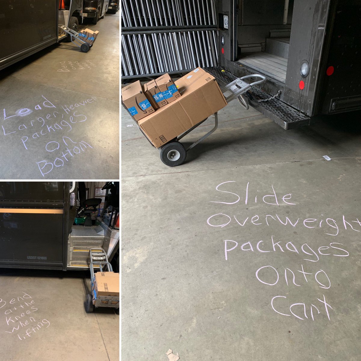 ChspLively's tweet photo. Monday’s Guard Gate.
Proper Handcart Use.
Lean On Bumper Or Step.
Heavy Boxes On Bottom.
Bend At The Knees When Lifting.
#UPSers #LiveSafely #Start2Finish https://t.co/WHJjkSE2QG