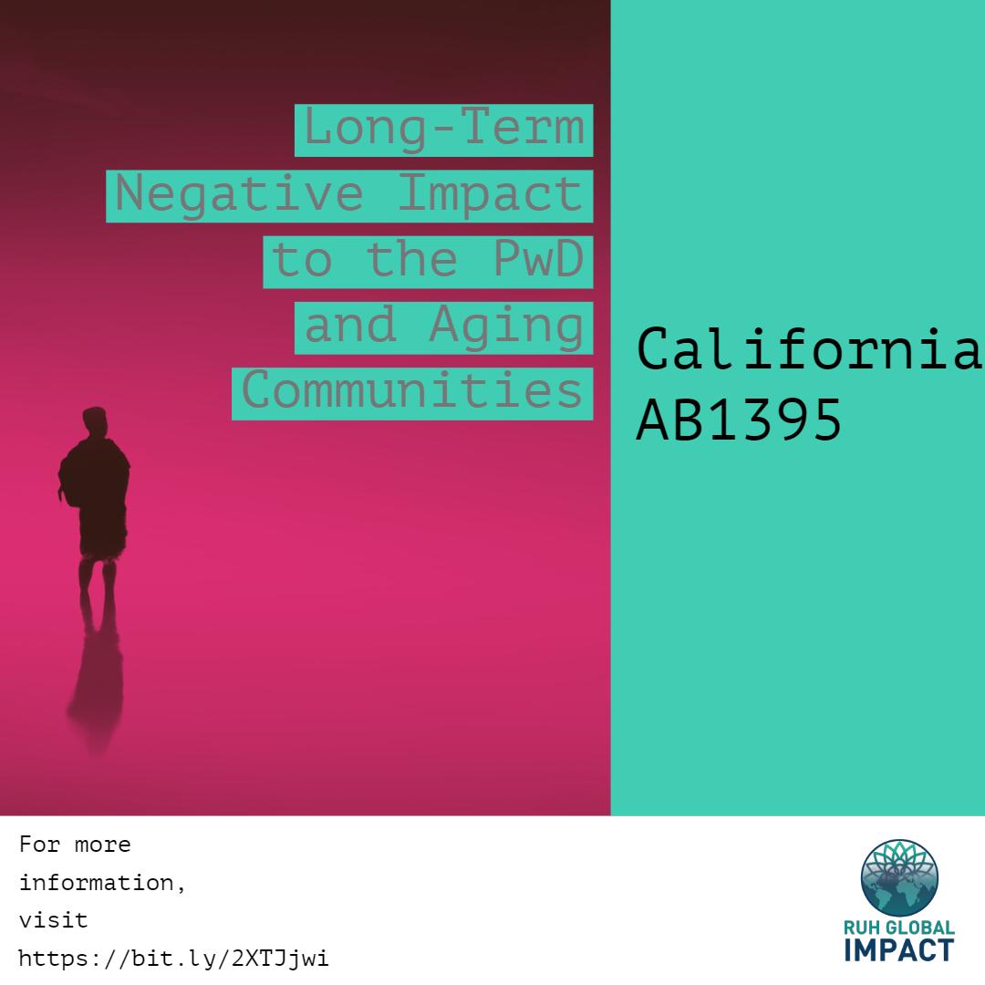 #AB1395 ignores negative impact on  #PwD &amp; Aging Communities!! Let's Delay the vote &amp; explore better language to solid policy that includes #PwD &amp; aging communities. bit.ly/2XTJjwi 
#RuhGlobal #DisabilityInclusion #Disability #HumanRights #EgualRights #AXSChat #AI