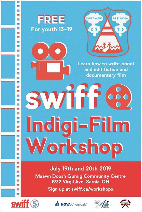 SarLamLIP's tweet photo. SWIFF is producing 3 unique Indigenous filmmaking workshops this summer! 🎥 These workshops are happening in collaboration with Indigenous communities within Sarnia-Lambton, specifically the Aamjiwnaang, Kettle/Stoney Point &amp; Walpole nations. Sign up ➡️ https://t.co/lvzuTpLsL9 https://t.co/9koXuJHaoA