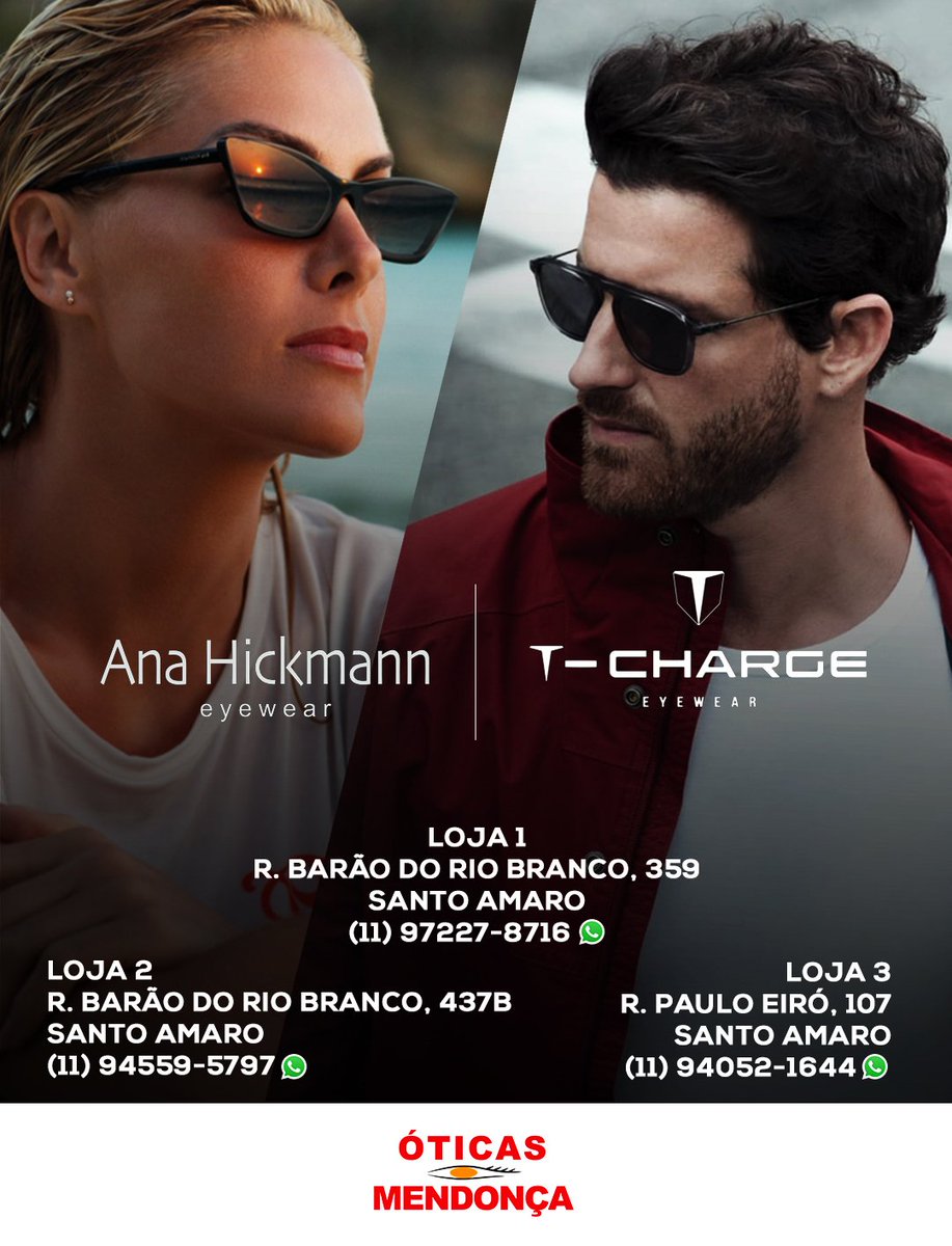 opticasmendonca's tweet photo. Óticas Mendonça, as melhores marcas estão aqui!

Lj. 1
R. Barão do Rio Branco, 359 - Sto. Amaro/SP

Lj. 2 
R. Barão do Rio Branco, 437b - Sto. Amaro/SP

Em breve, Lj. 3
R. Paulo Eiró, 107 CJ 1 - Sto. Amaro/SP

Visite nosso Site: https://t.co/7ku8waYoOg           
#oticasmendonca https://t.co/E8XgTpArtV