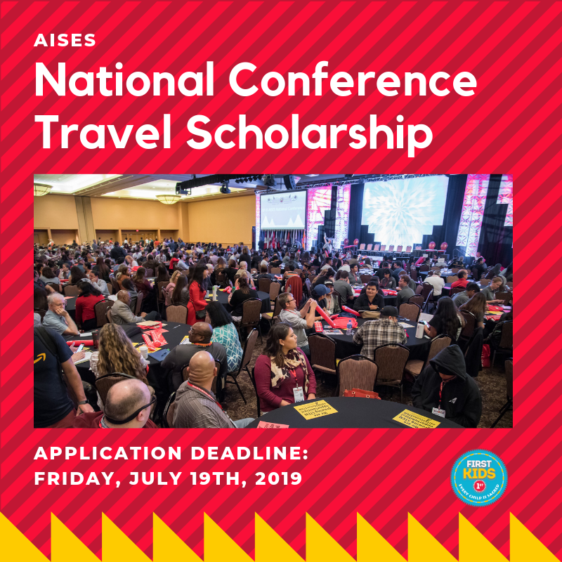 FirstKids1st's tweet photo. The @AISES is pleased to announce the travel scholarships for students to attend the 2019 National Conference in Milwaukee, Wisconsin from October 10-12, 2019! The deadline is Friday July 19th at 10:59 pm PDT. To learn more visit the AISES website: https://t.co/zxxrISx3mV https://t.co/FBAT0TE6qN