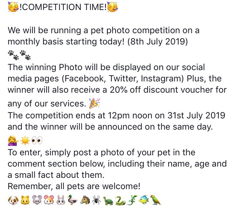 HomesPets's tweet photo. Check out our new competition. Must be in Southend-on-Sea and surrounding areas #competition #showmeyourpets #allpetswelcome #MondayMotivation #southendonsea #essex https://t.co/mkAtcXFe3F