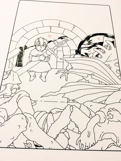 描き込み2時間後(※蟲と血糊注意) 