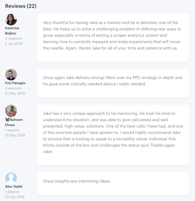 GrowthMentorHQ's tweet image. Jake has 22 reviews as a Growth Mentor 🕺 He ain&apos;t messin&apos; around!   app.growthmentor.com/jake-stainer#r… 

#PPCMentor #FullStackMarketer #GrowthHacking