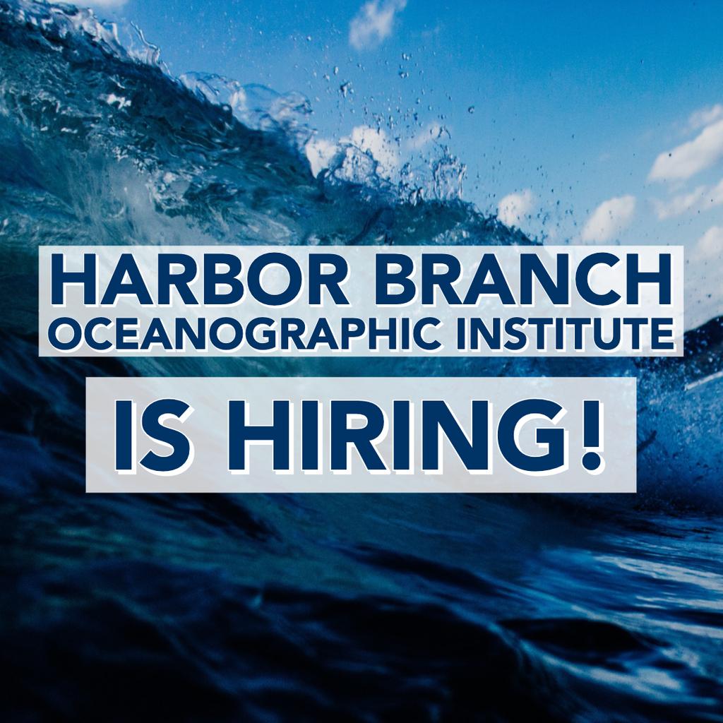 HarborBranch's tweet image. #FAU #HarborBranch is hiring! Multiple positions are available including Postdoctoral Fellowships and a Water Quality Analyst to work with the Indian River Lagoon Observatory. Apply now: bit.ly/2LH9QX9