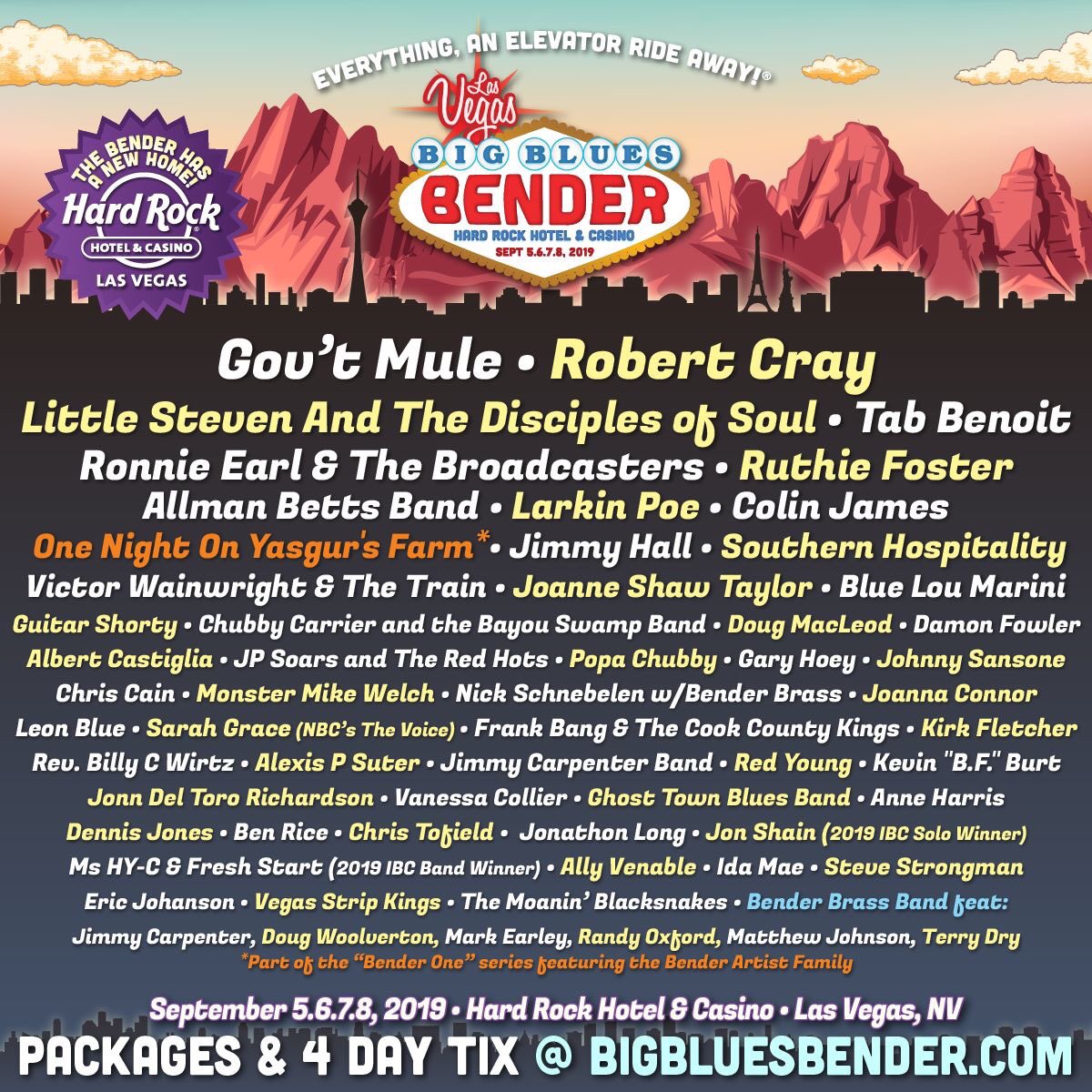 Have you seen the stellar lineup at our sister festival the Big Blues Bender? This is a Bender not to miss!!! For more information go to BigBluesBender.com