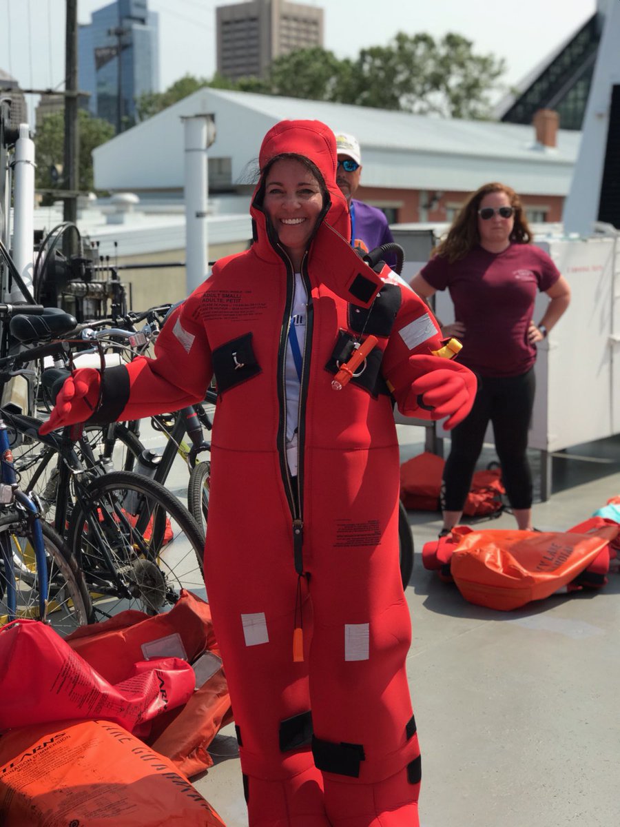 amy_boros's tweet photo. Survival suit @LakeGuardian #shipboardscience #SafetyFirst https://t.co/Y5WqurNKZ9