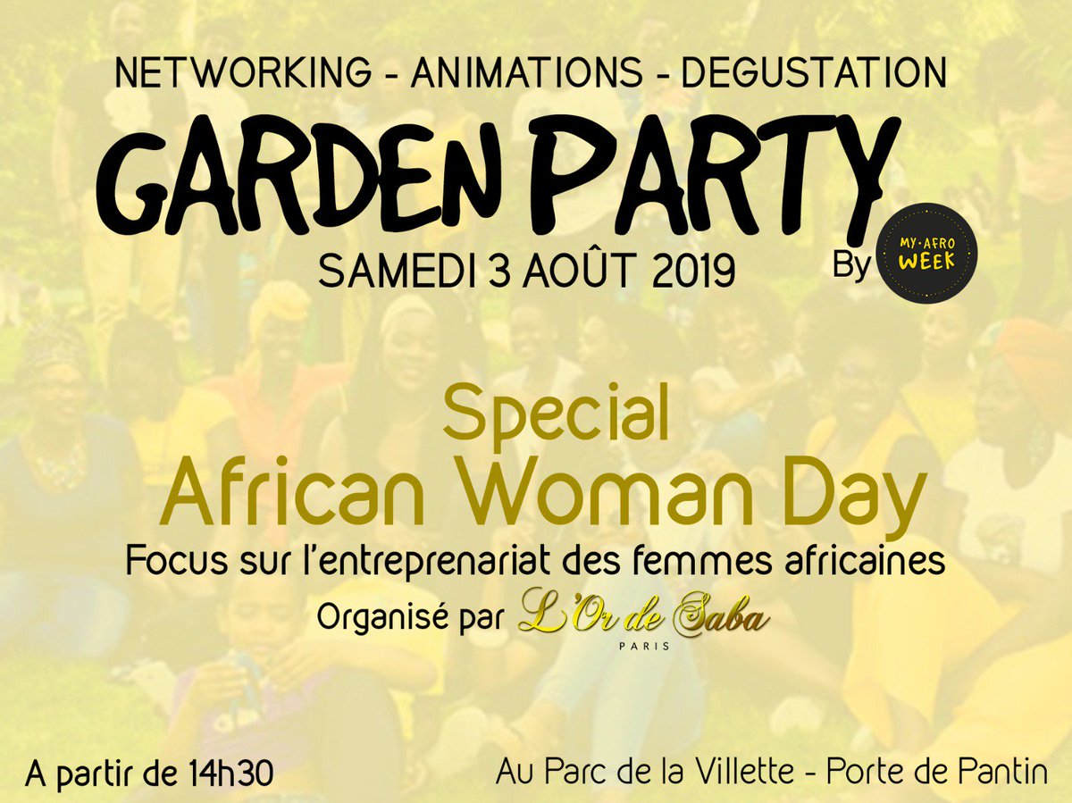 LOrdeSABA1's tweet photo. A l'occasion de la journée internationale de la femme africaine retrouvons nous pour une garden party 💫💥💝 @CurlsEssentieL @LaetitiaAvia @blackbeautybag https://t.co/hhaNrAKqTq
