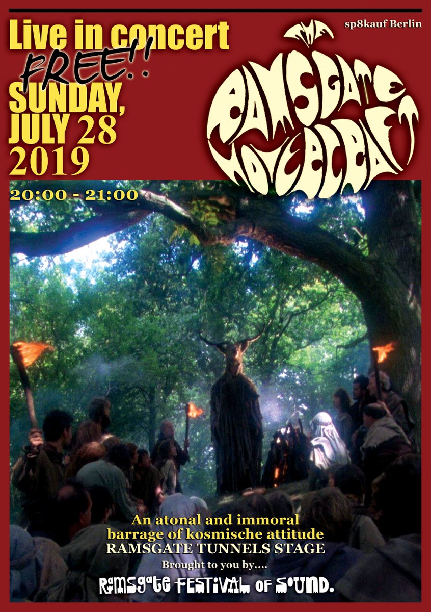 ramhov's tweet photo. JULY 28 2019 FREE conzert @ramsgatefestival of sound THE HOVERCRAFT perform from 8:00 pm-9:00 pm All welcome for psychedelic excursions Not to be missed. Stop. https://t.co/VbrIrznXKD