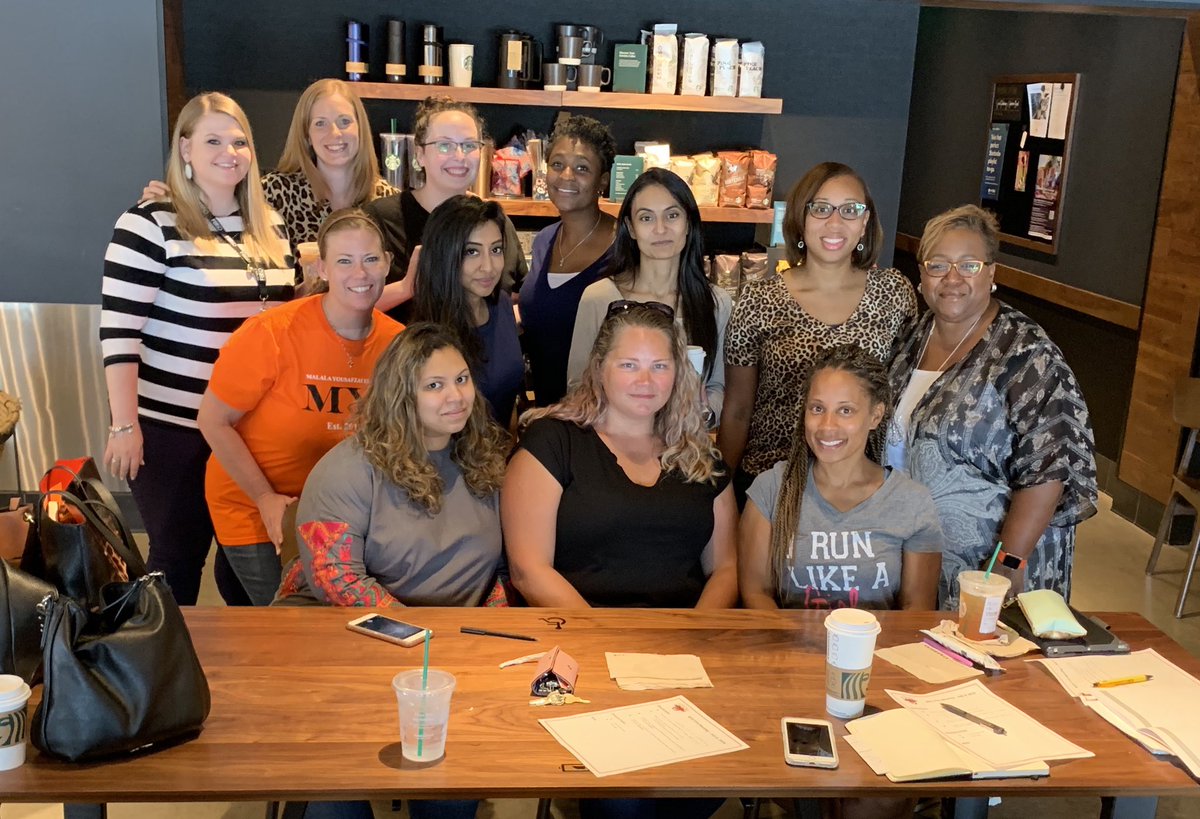 MYE_Leopards's tweet photo. It’s a great day when Malala Elementary teachers, Principal &amp; PTO Board members run into each other at the same place over the summer! Thanks @Starbucks for being a great place for our new school to have in common! #MYE #LeopardProud @MalalaFund https://t.co/uPFiJypwmN