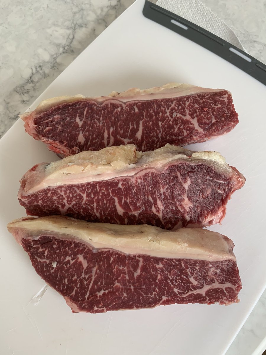 We sold through 30kg of 40 day dry-aged Galician sirloin <a href="/NorwichLanes/">Norwich Lanes</a>.Summer Fayre yesterday. These are the last 3 steaks...