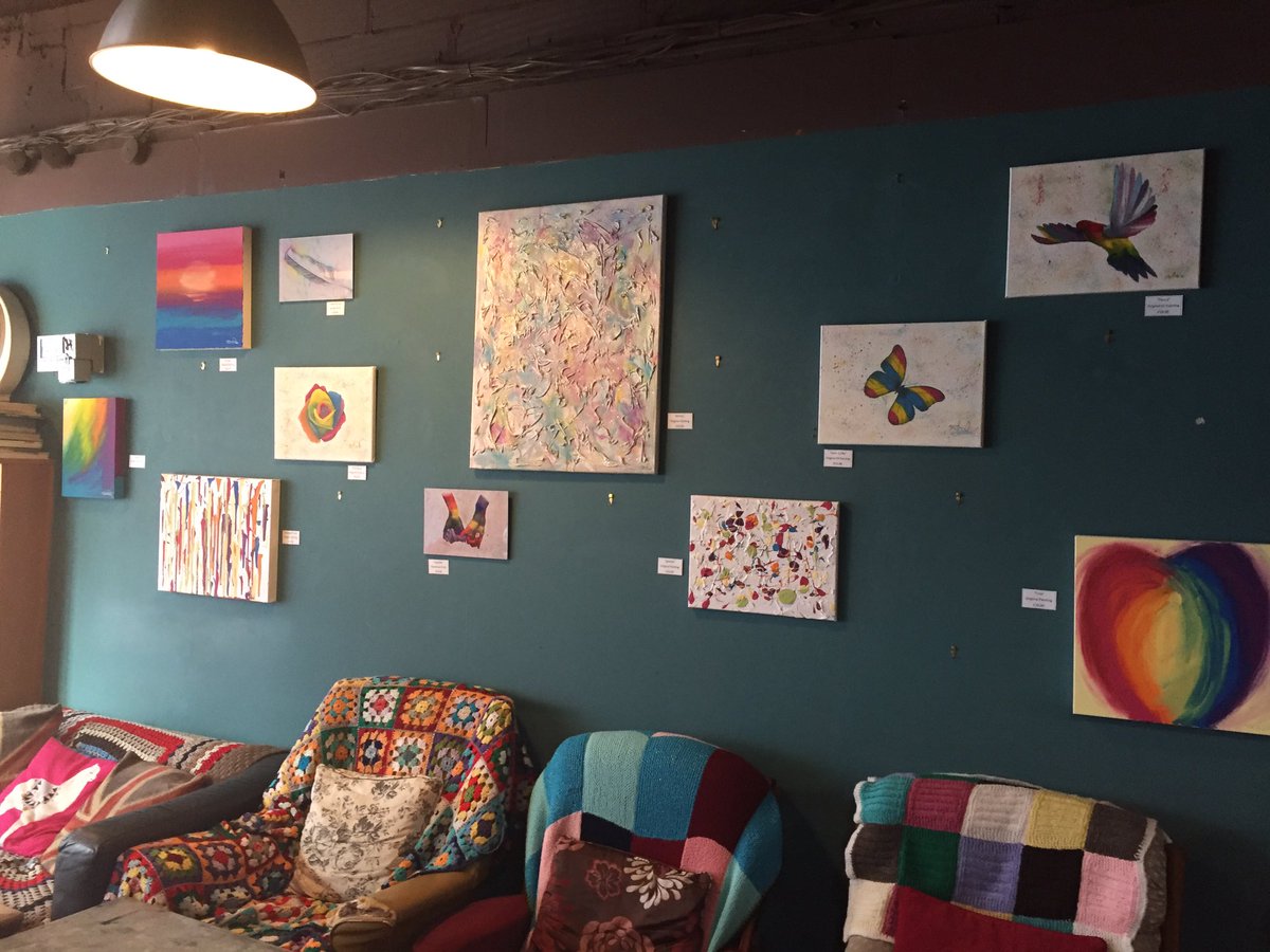 SentimentlArt's tweet photo. Thank you again to @Gr8Coffee for displaying my paintings again this year for #pride #southendpride they will be on display for July if you want to pop in for a coffee @SharonThicke https://t.co/ApA3Q4N3ZR
