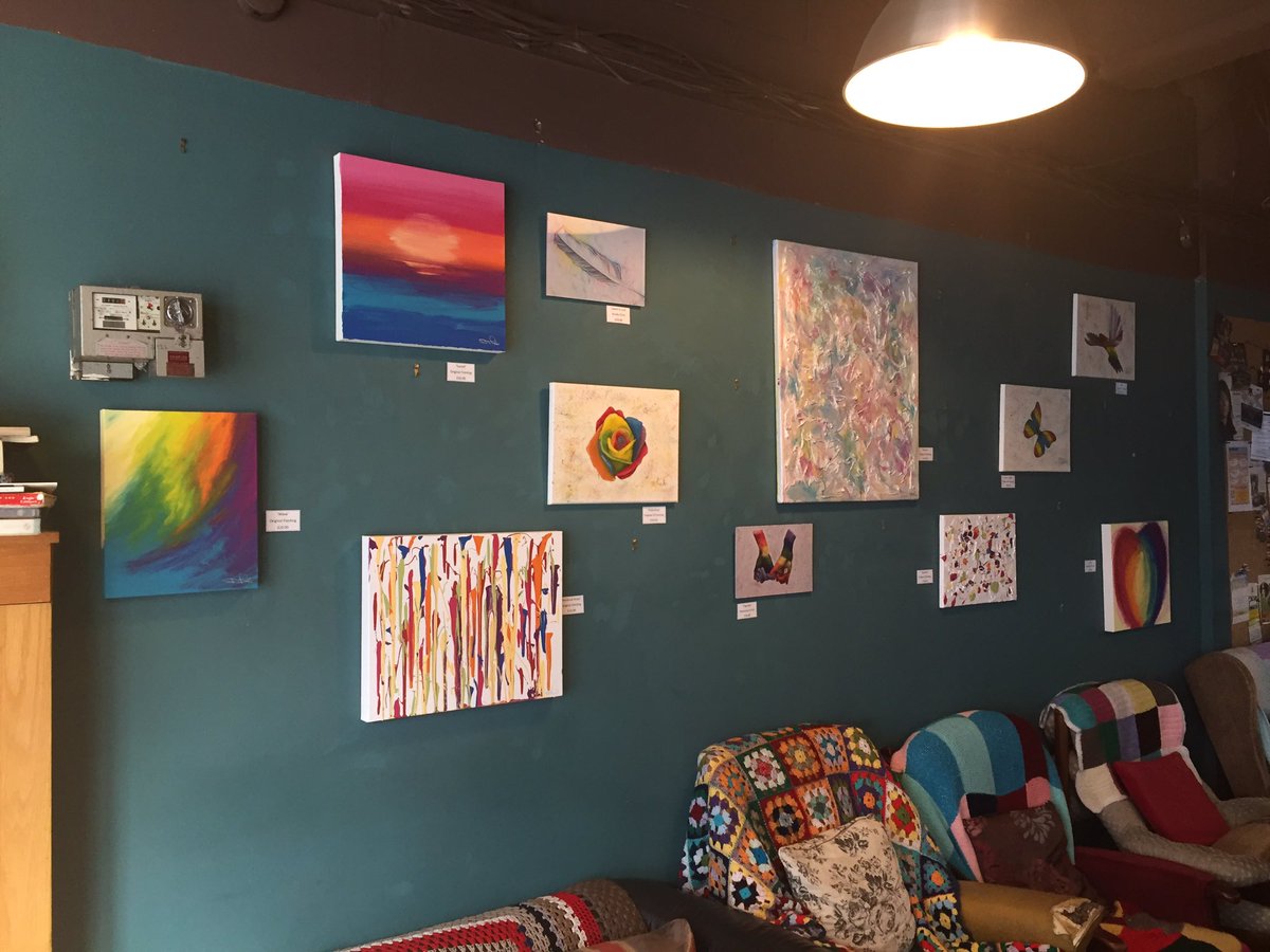SentimentlArt's tweet photo. Thank you again to @Gr8Coffee for displaying my paintings again this year for #pride #southendpride they will be on display for July if you want to pop in for a coffee @SharonThicke https://t.co/ApA3Q4N3ZR