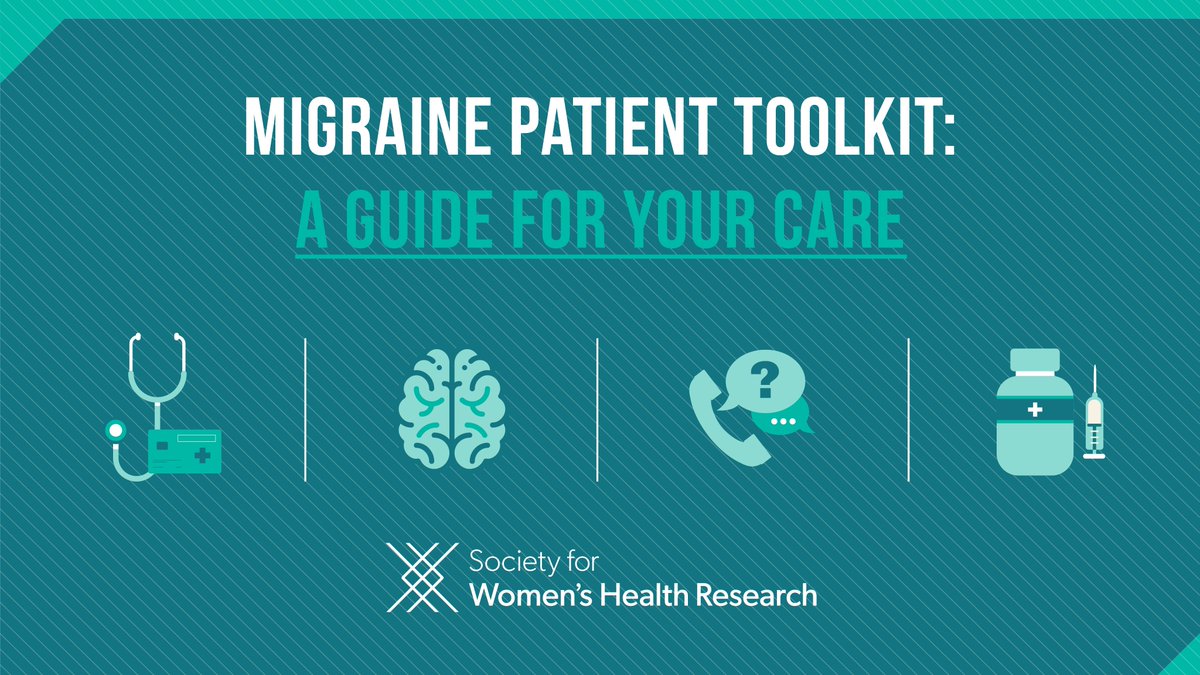 SWHR's tweet photo. Attention #migraine warriors: Check out @SWHR’s new Migraine Patient Toolkit to learn about prevention and treatment options, tips for talking to your health care provider, how deal with health insurance, and more! #SWHRMigraineToolkit https://t.co/ZDrOal0NGz https://t.co/elctYApI9f