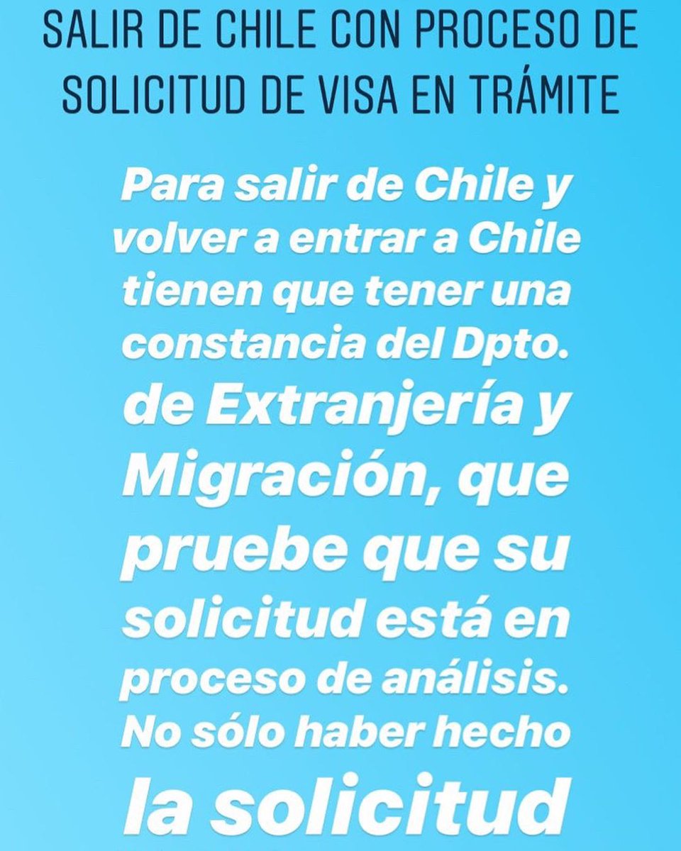 AlexandrFerrerr's tweet photo. Para los que sale de Chile con procesos de solicitud de visa .
#Chile #Venezuela https://t.co/Umw9L6ruJ4